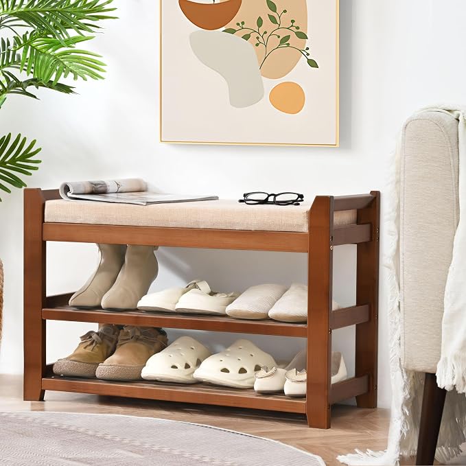 PETKABOO Shoe Rack Bench with Cushion, Shoe Rack - Image 8