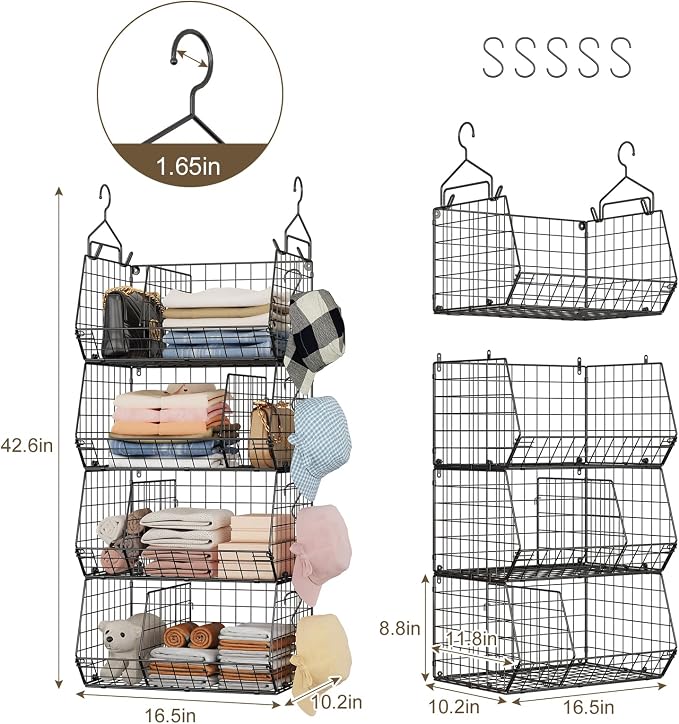 4 Tier Hanging Closet Organizer - Image 3