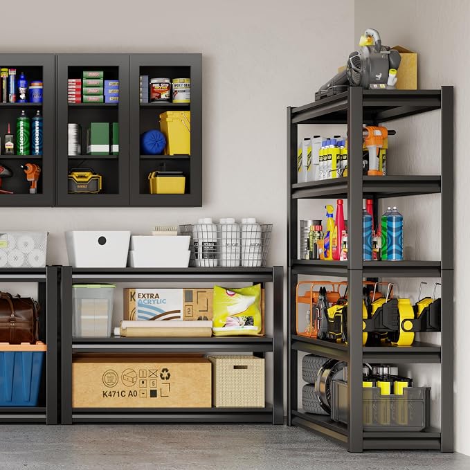 48" W Storage Shelves 2500LBS Garage Shelving Heavy Duty 5 Tier Adjustable - Image 9