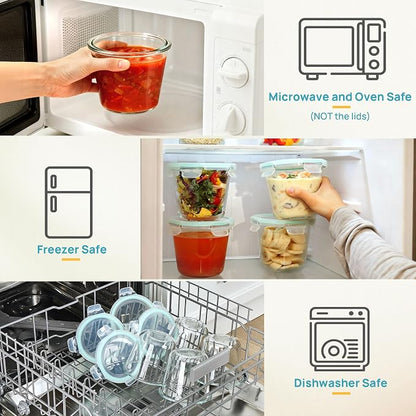Vtopmart 5 Pack 3 Cup Glass Soup Container, Meal Prep Freezer Containers Set - Image 7