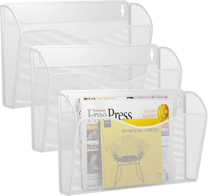 3 Single Pocket Wall File Holder, Mesh Hanging File Folder Paper Organizer by GDINDINFAN