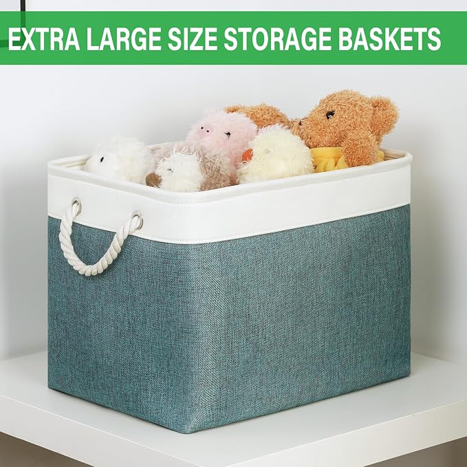 Bidtakay Large Storage Baskets for Shelves 3 Pack Fabric Storage Bins for - Image 4