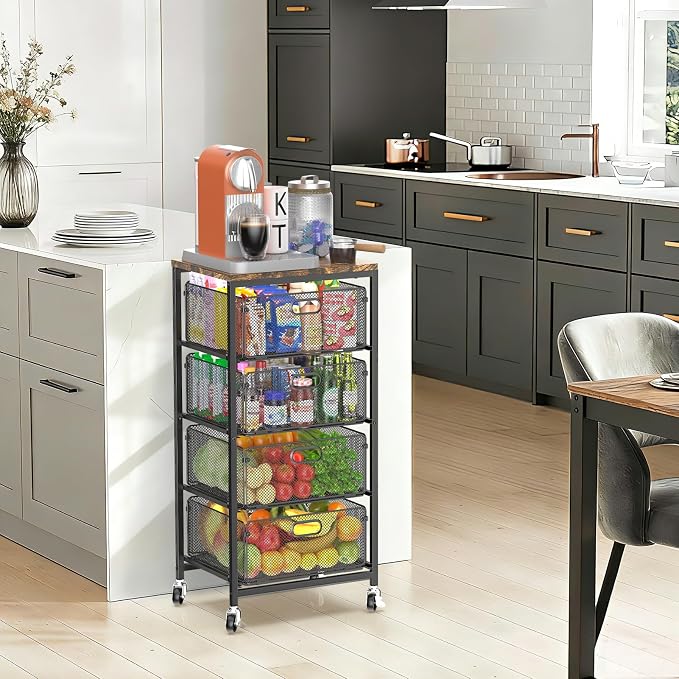 SUNALLY Rolling Kitchen Cart - Image 5