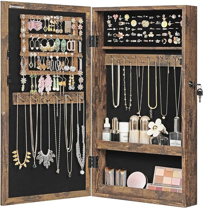 SONGMICS Lockable Jewelry Cabinet Armoire - Image 3