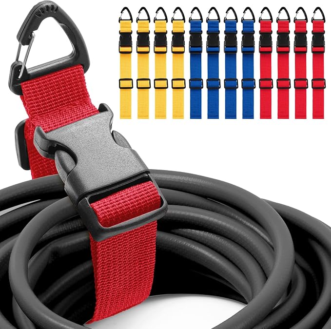 12 Pack 17 Inch Adjustable Extension Cord Holder Organizer by Wowangce