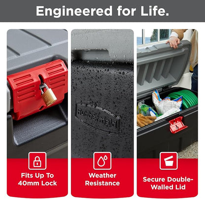 Rubbermaid 48 Gallon Black Action Packer Lockable Latch Indoor and Outdoor - Image 3