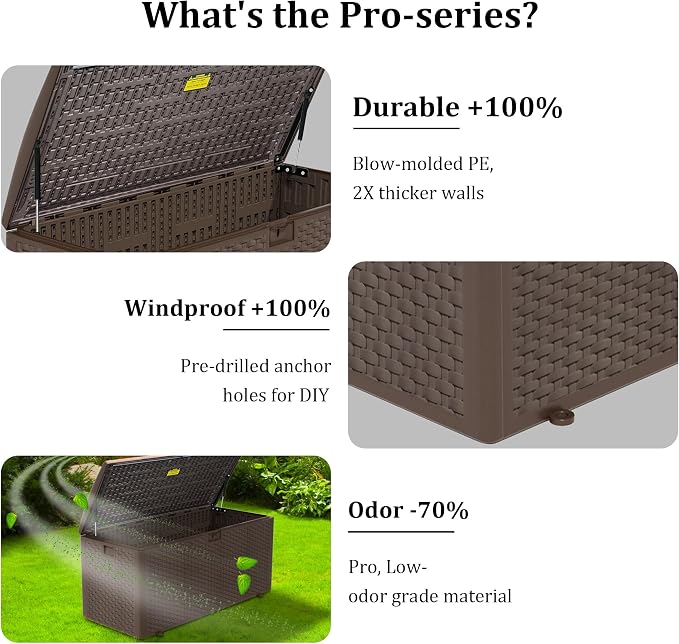 180 Pro Gallon Waterproof Outdoor Storage Bin Resin Deck Box - Image 6