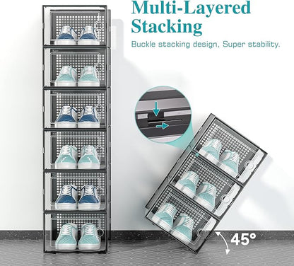 Kuject 12 Pack Large Shoe Boxes, Drop-front design fits women's size 10 - Image 3