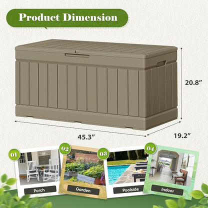 Flamaker Outdoor Storage Box 80 Gallon Resin Waterproof Deck Box Delivery Box - Image 4