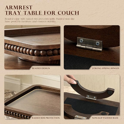 EOSAHR Pine Wood Couch Tray - Image 7