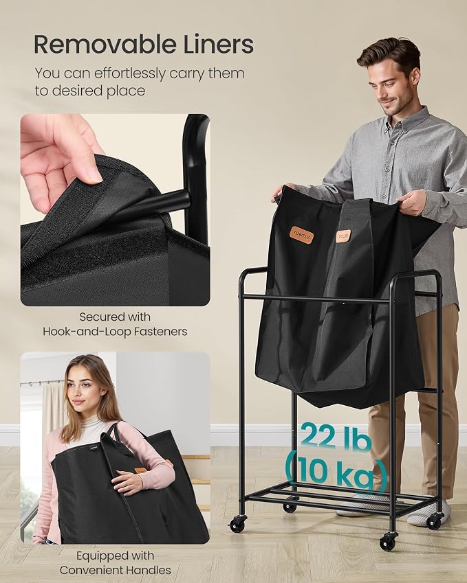 SONGMICS 2-Section Laundry Sorter, Laundry Hamper - Image 5