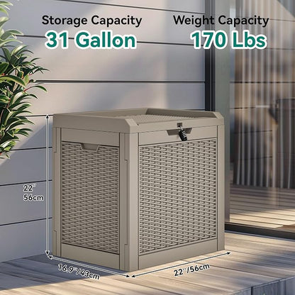 YITAHOME 32 Gallon Outdoor Storage Box, Water Resistant Resin Deck Box - Image 5