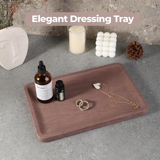 Marble Vanity Tray, 11.8in Sandstone Bathroom Kitchen Tray - Image 5