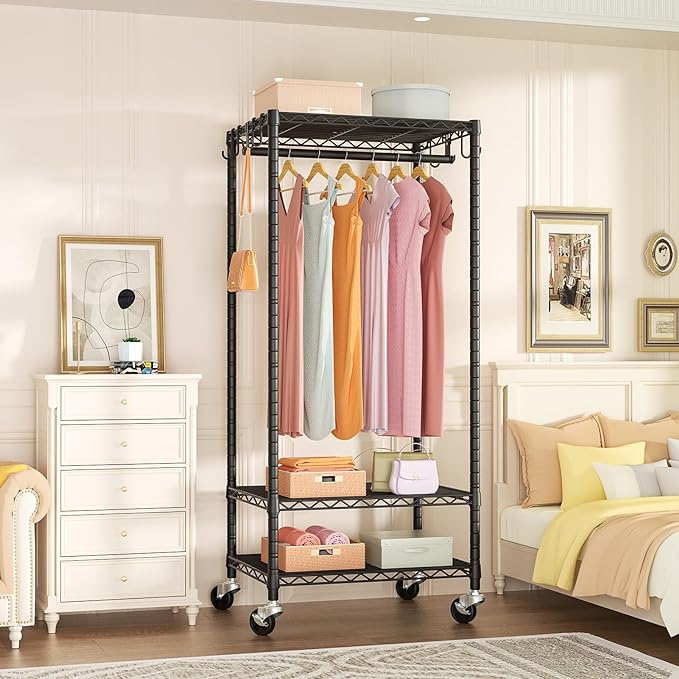 FUTASSI P6 Mini Rolling Clothes Rack Heavy Duty, Clothing Racks - Image 2