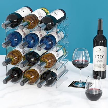 Plastic Water Bottle Organizer and Wine Rack Storage Holder, 4 Tier 12 - Image 5
