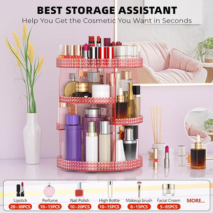 360 Degree Rotating Makeup Organizer, Extra Large Capacity Perfume Holder - Image 4