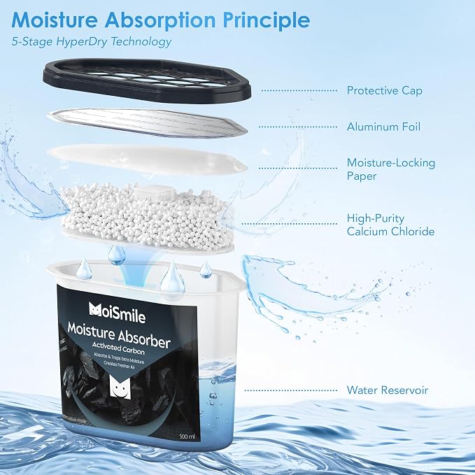Moisture Absorbers 3 Pack, Activated Carbonfor Closet Dehumidifier Moisture - Image 6