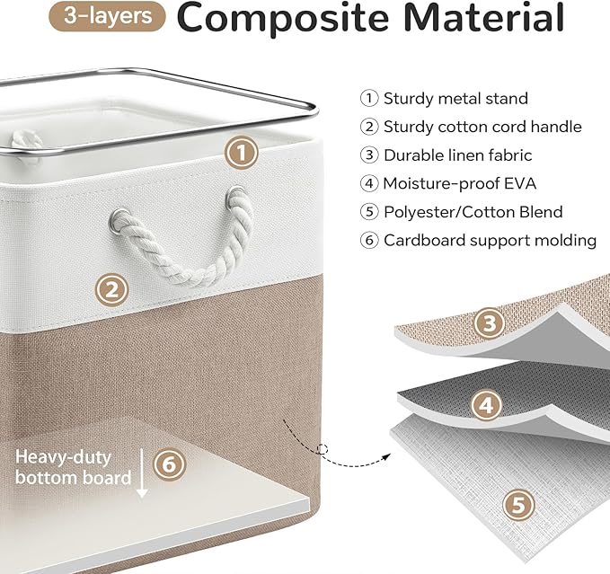 12x12 Inch Foldable Fabric Cube Storage Bins - Image 4