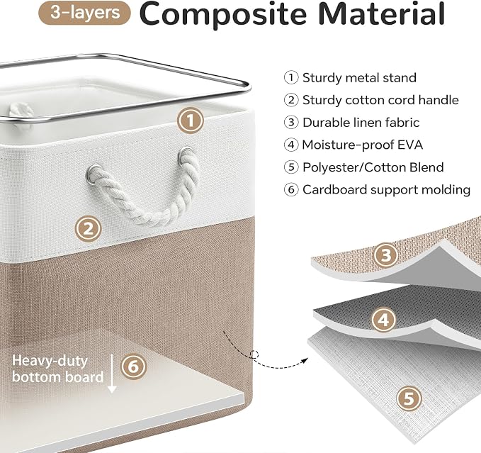 13x13 Inch Foldable Fabric Cube Storage Bins - Image 4