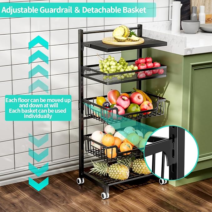 HapiRm Fruit Basket Kitchen Cart - Image 3