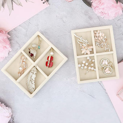 DesignSter Small Jewelry Tray-Ring Organizer 2PCS Premium Velvet Rings Earrings - Image 6