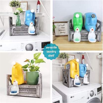 Besuerte Laundry Detergent Holder, Farmhouse Wooden Laundry Station Dispenser - Image 5