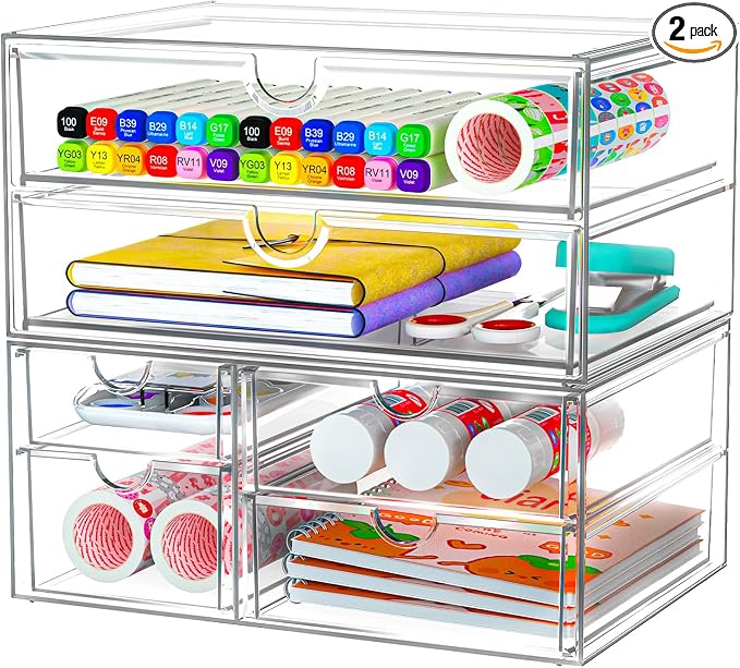 Acrylic Organizer with 6 Drawers, Bathroom Counter Organizer, Makeup Desk by ARSTPEOENeatChic
