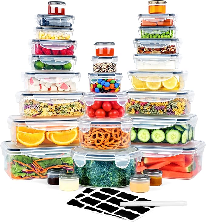 56 Pcs Large Food Storage Containers Set by FOOYOO