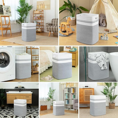 OIAHOMY 91L Laundry Hamper, XXXLarge Laundry Basket, Collapsible Cotton Rope - Image 7