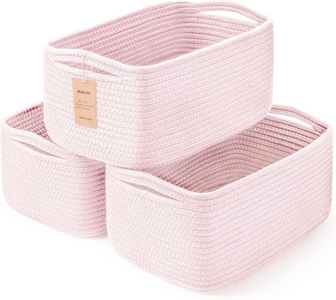 Shelf Baskets for Organizing | Storage Basket for Shelves | Small Woven Baskets by MaxuniTechLife