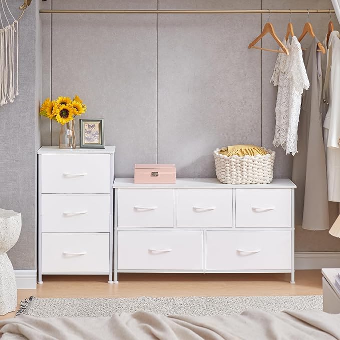 Somdot Small Dresser for Bedroom, 3 Drawer Storage Cabinet, Steel Frame and Mdf - Image 7