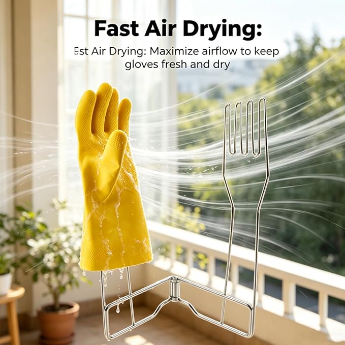 Stainless Steel Glove Holder Collapsible Dish Rack Stand Organizes Dish Gloves - Image 4