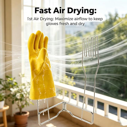 Stainless Steel Glove Holder Collapsible Dish Rack Stand Organizes Dish Gloves - Image 4