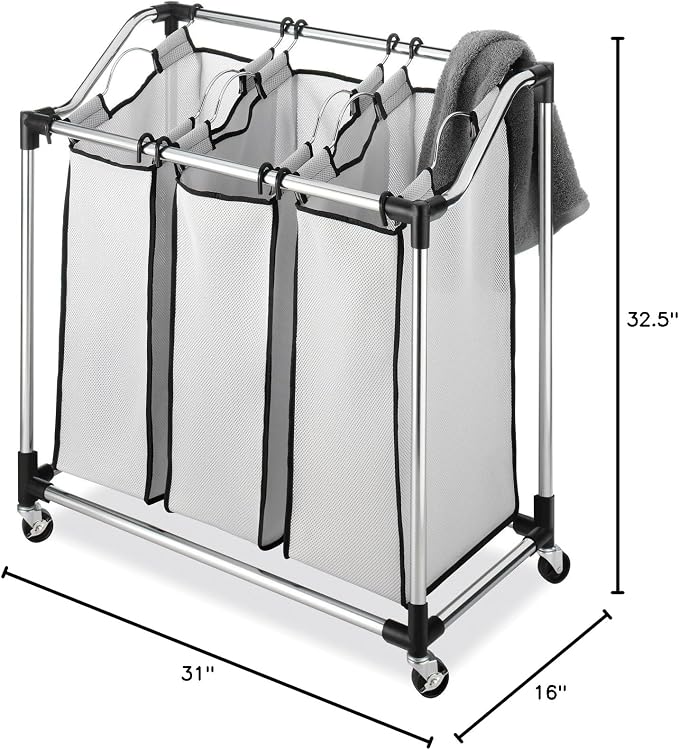 Whitmor Chrome Laundry Sorter - Image 5