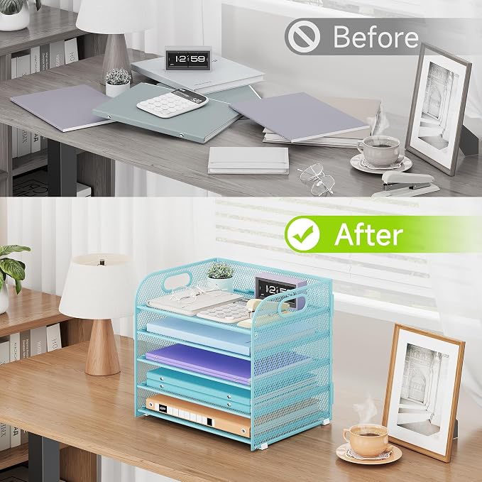 Cawukege 2 Pack 5 Tier Paper Organizer, Letter Tray - Image 6