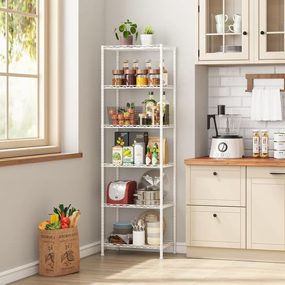 HOMEFORT 6-Shelving Unit, Adjustable Wire Shelving, Metal Wire Shelf Rack - Image 2