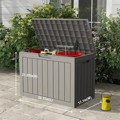 Mars Villa 45 Gallon Outdoor Storage Box, Resin Deck Box Waterproof, Storage - Image 2