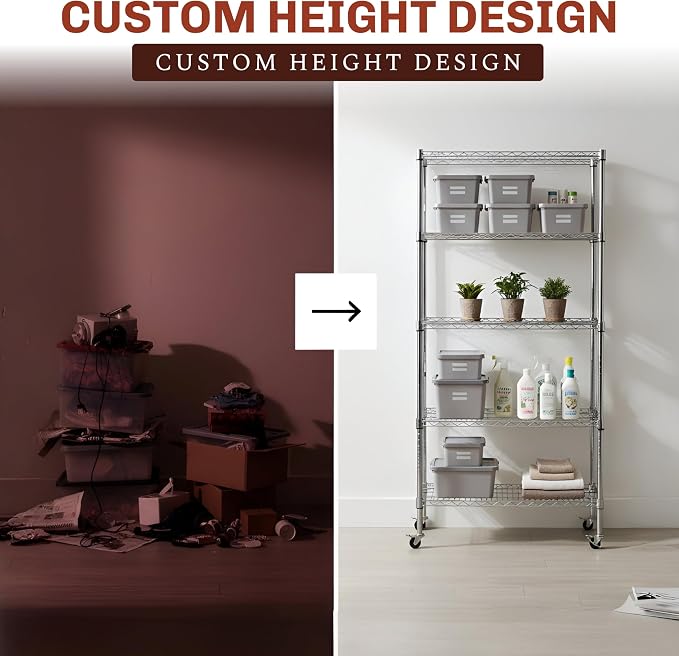 5-Tier NSF-Certified Steel Storage Shelves Rack - Image 8