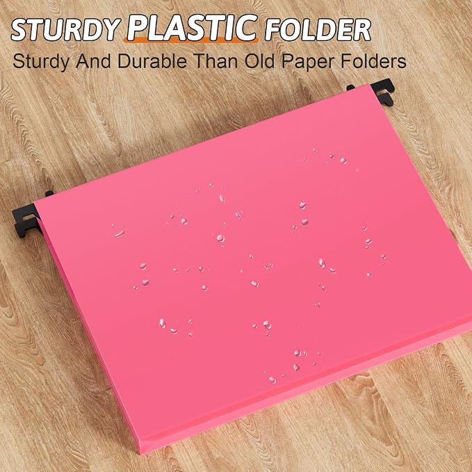 Plastic Hanging File Folders 1 Inch Expansion Letter Size, 12 Pack Reinforced - Image 2