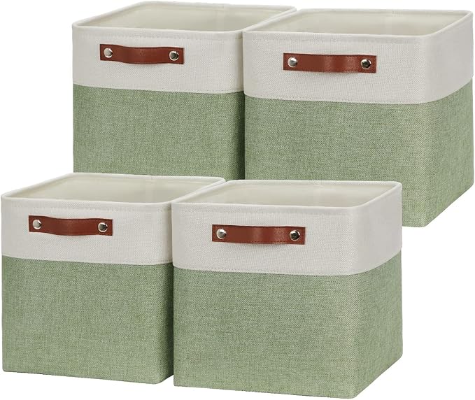 HNZIGE Fabric Cube Storage Baskets Bins Cube Baskets 11x11, Foldable Storage by HNZIGE