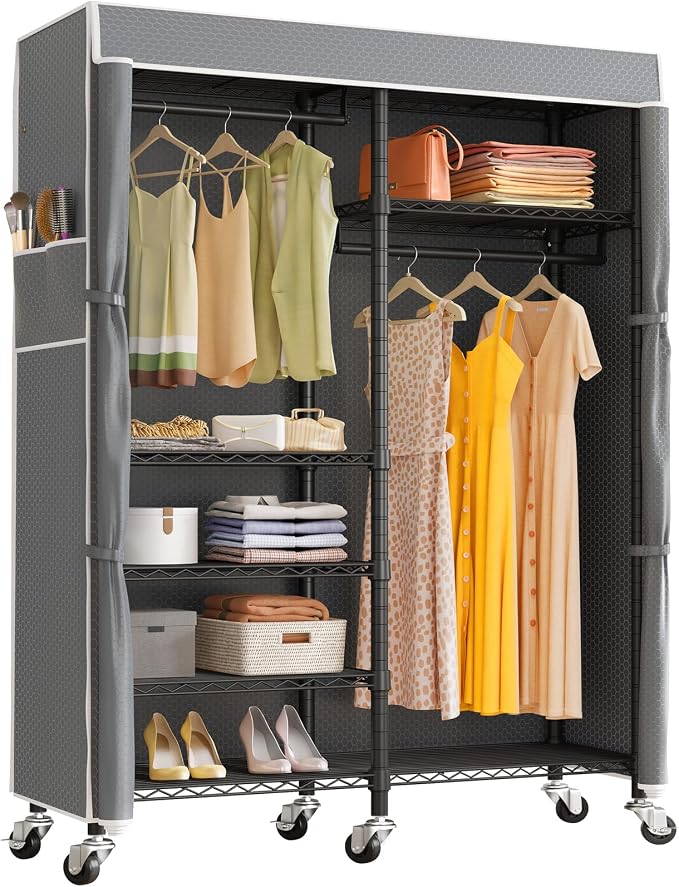 VIPEK R4C Rolling Garment Rack 6 Tiers Adjustable Heavy Duty Wire Shelving by VIPEK