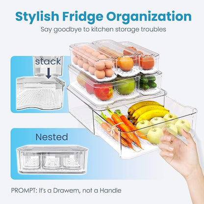 8 Pack Refrigerator Organizers, Stackable Storage Containers - Image 4