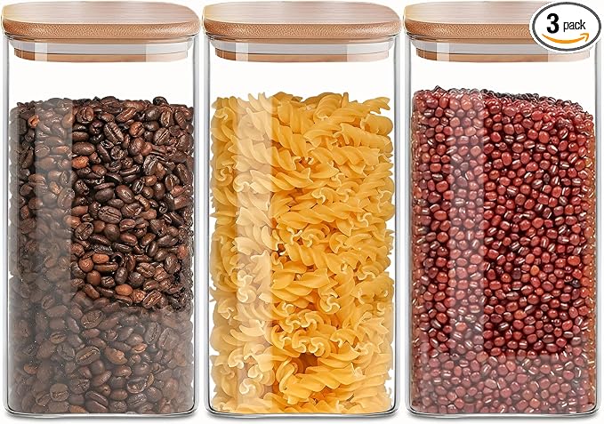 1.6 Qt Square Glass Storage Containers by VIEWELLD
