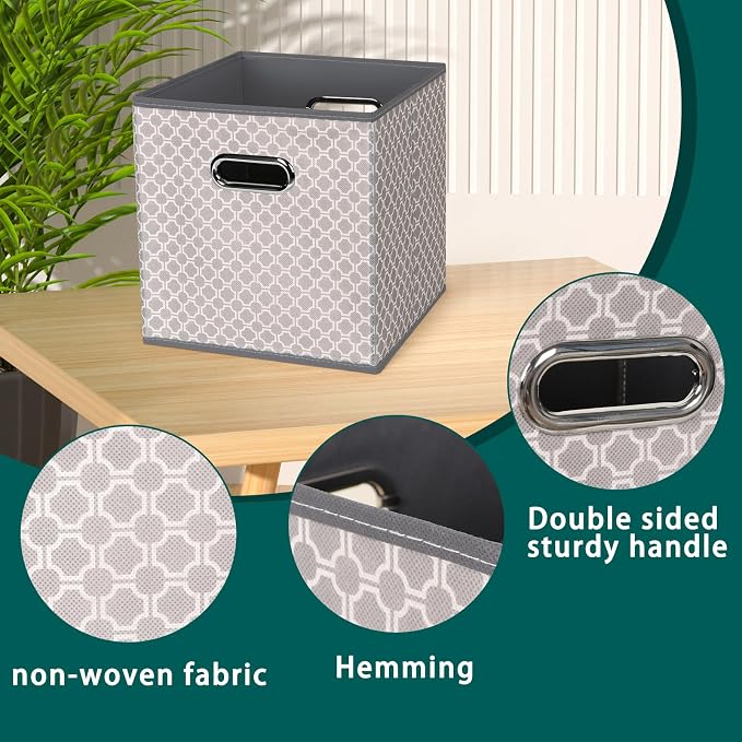 Fabric storage bins Cubes, Fabric Cube Organizer - Image 7