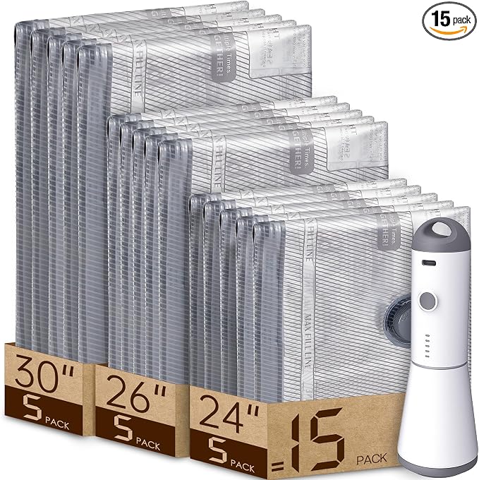 Vacbird 15 Pack Vacuum Bags for Travel by Vacbird
