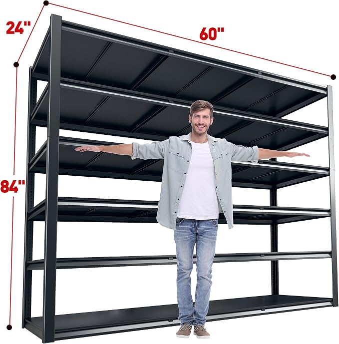 REIBII 84“H Garage Shelving Heavy Duty Storage Shelves 3500 LBS Adjustable - Image 3