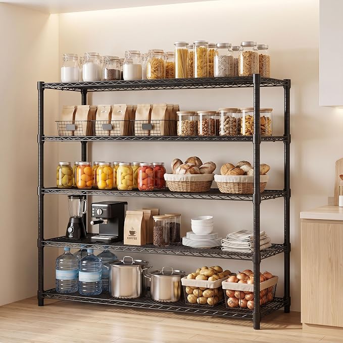 Garvee 5-Tier Wire Shelving 3200LBS Heavy Duty Storage Shelves Garage Rack | - Image 2
