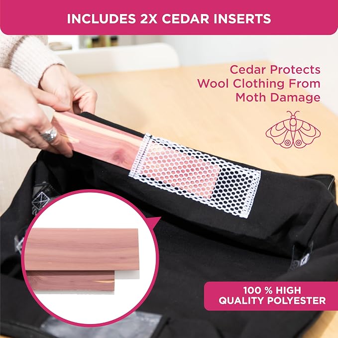 Cedar Clothes Storage Bag Organizer – Protects from Moths, Dirt & Dust – Set of - Image 2