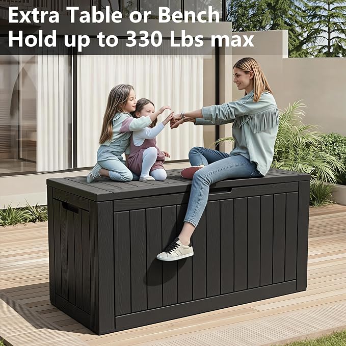 KAMABOKO 110 Gallon Waterproof Large Resin Deck Box, Lockable Large Outdoor - Image 5