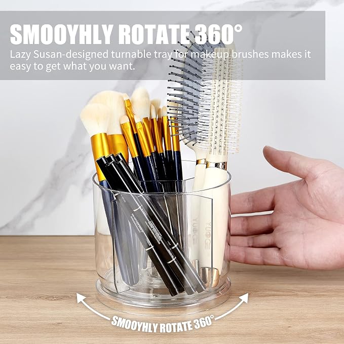 Makeup Brush Holder Organizer, Rotating Makeup Organizer - Image 2